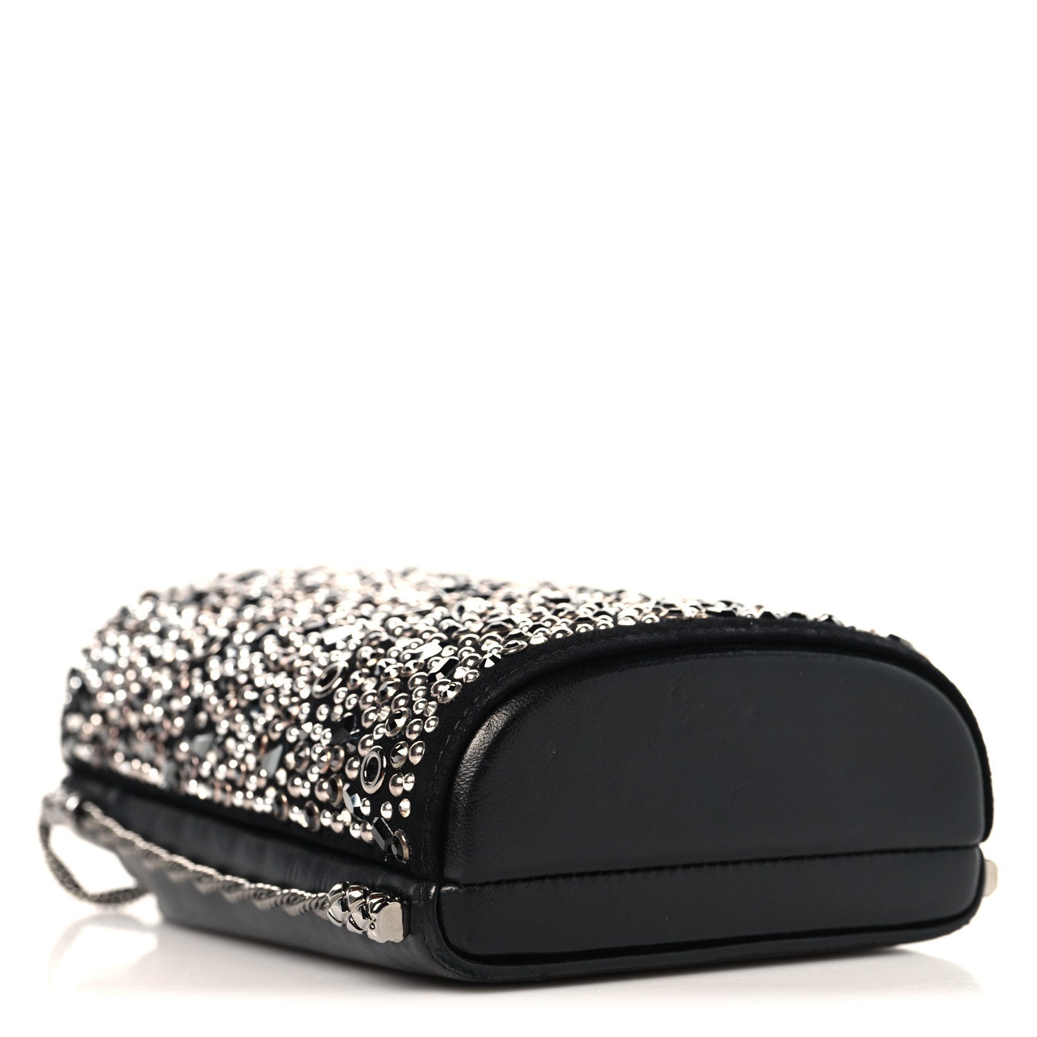 Chanel Crystal Calfskin Minaudiere Clutch Black