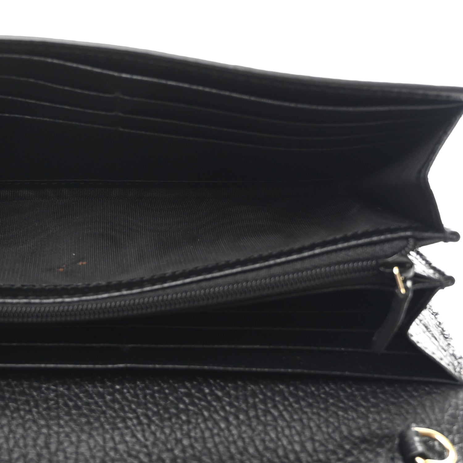Gucci Dollar Calfskin GG Supreme Monogram Petite GG Marmont Wallet Chain Bag Black Beige Ebony