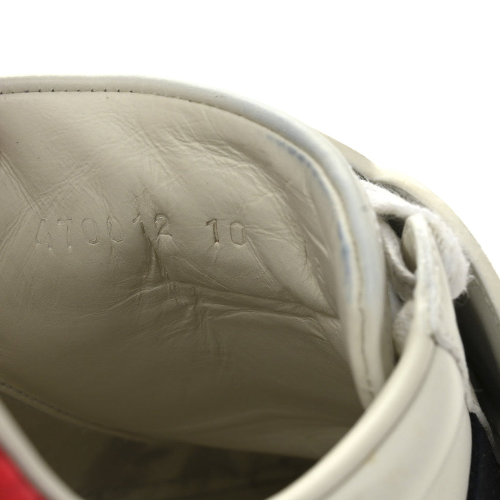 Gucci Calfskin Ayers Web Blind for Love Embroidered Mens Ace Sneakers 10 White