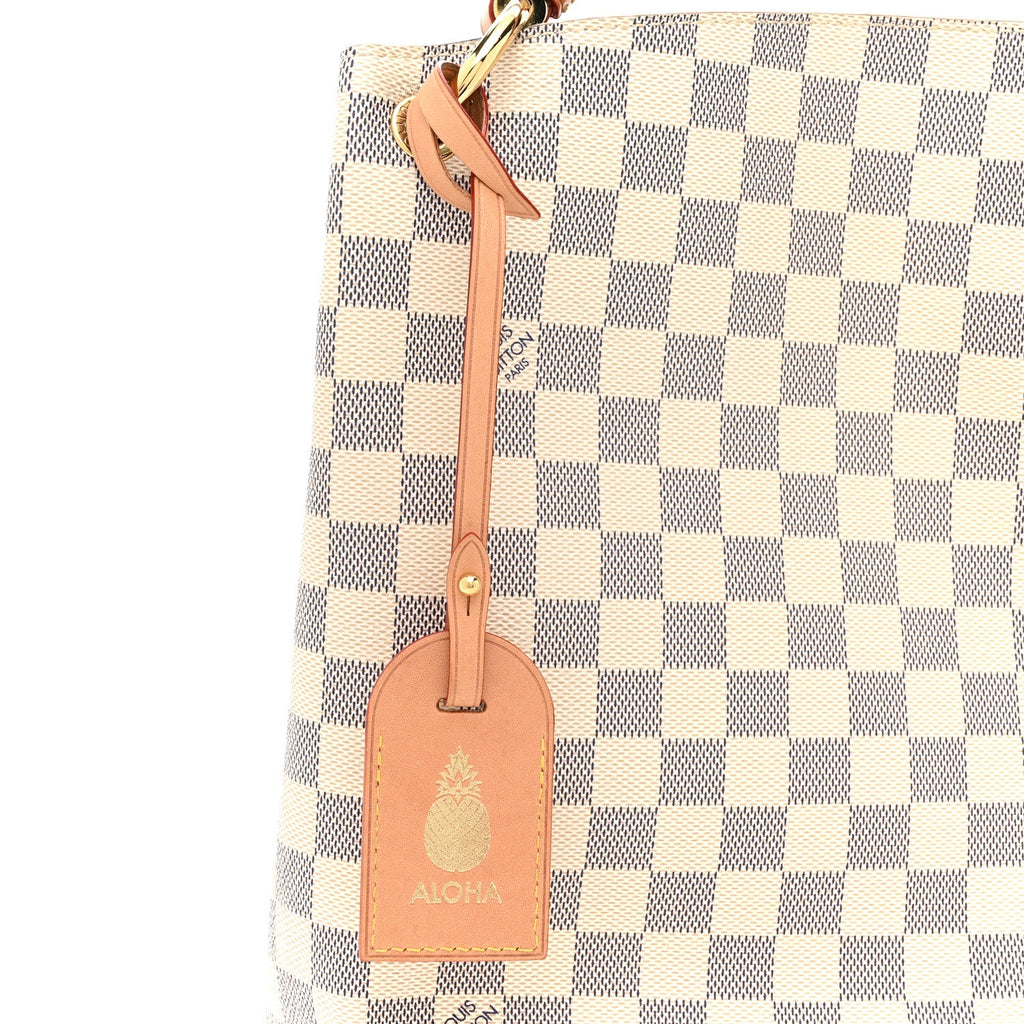 Louis Vuitton Damier Azur Graceful MM Rose Ballerine