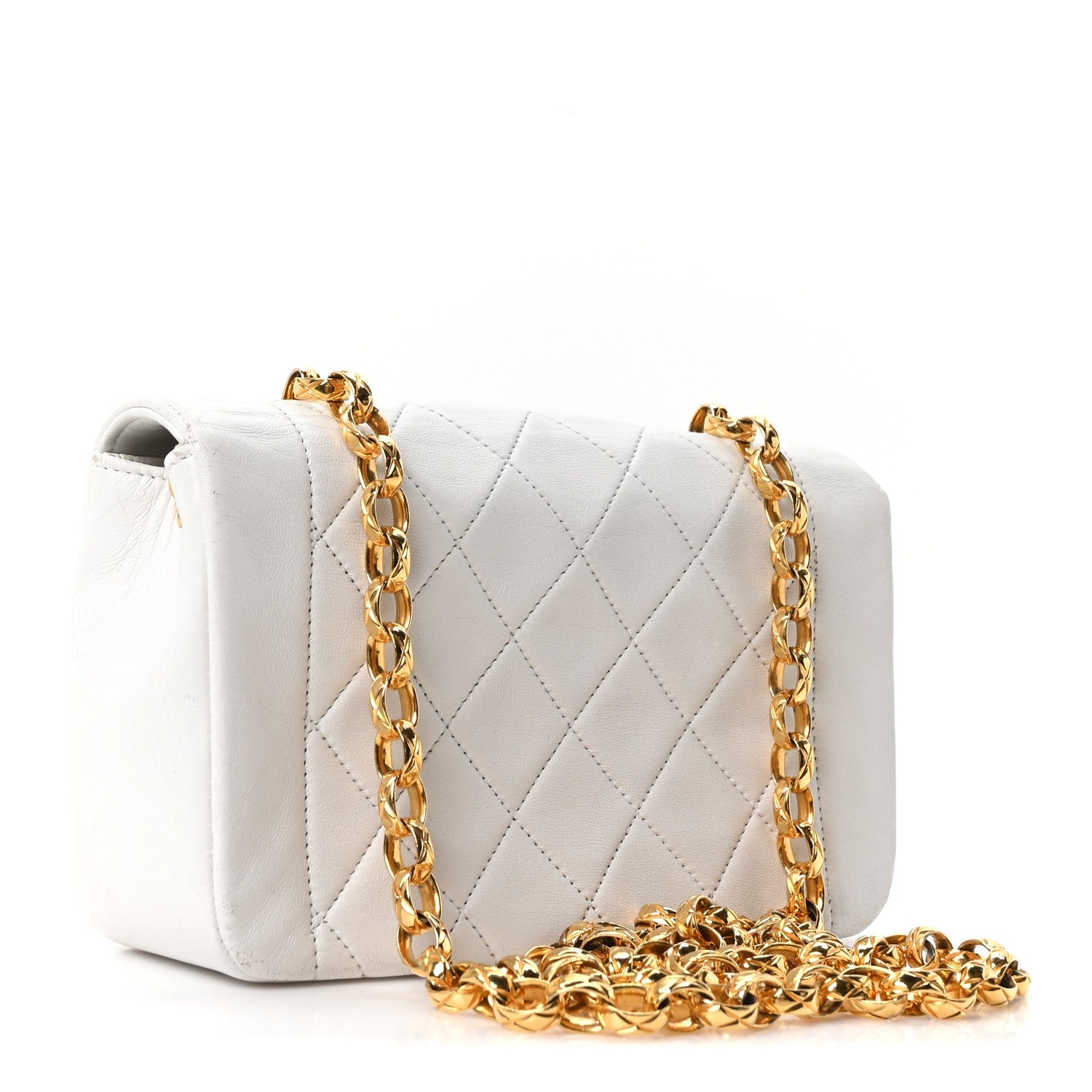 Chanel Lambskin Quilted Mini Flap Bag White