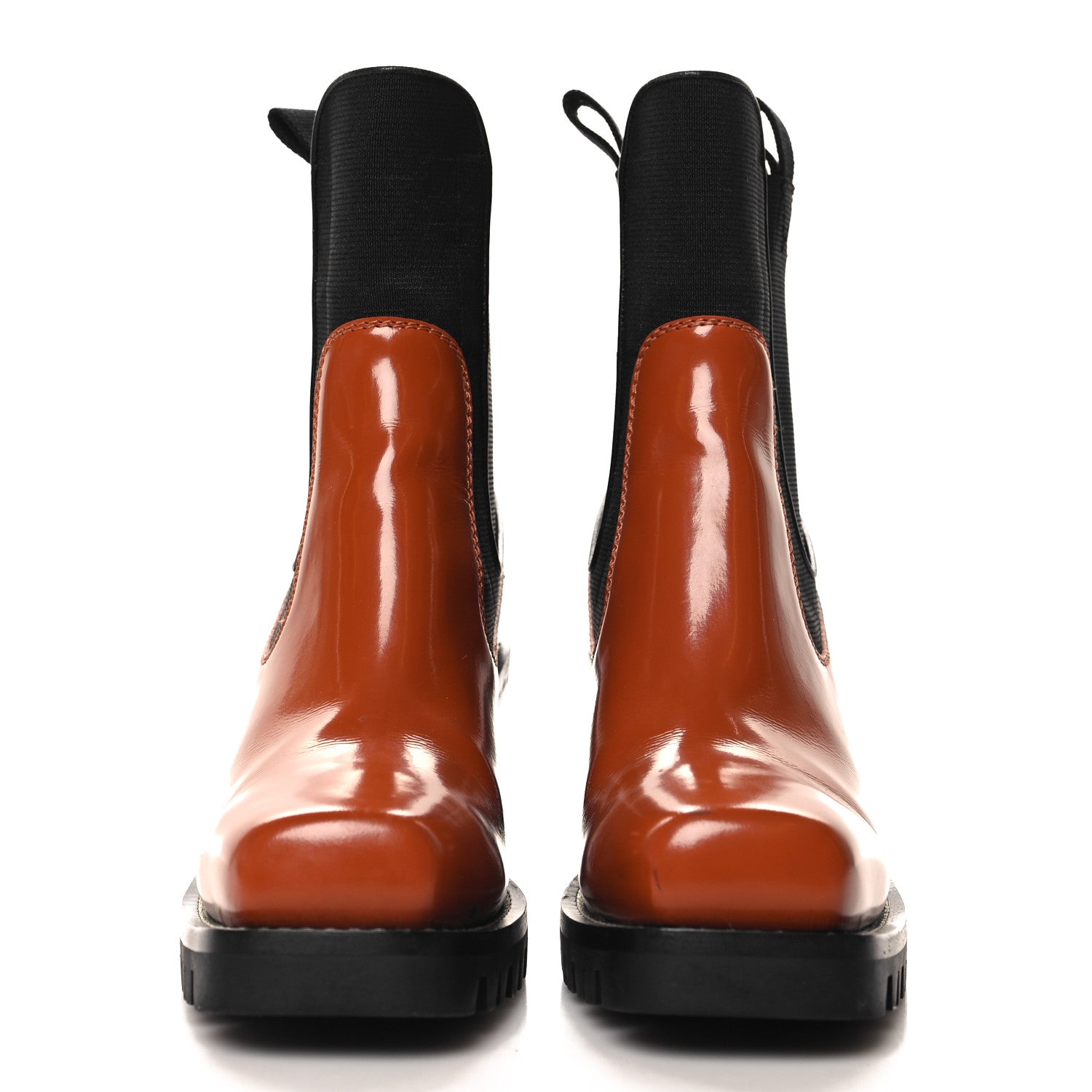 Louis Vuitton Patent Monogram Limitless Ankle Boots 38 Cognac
