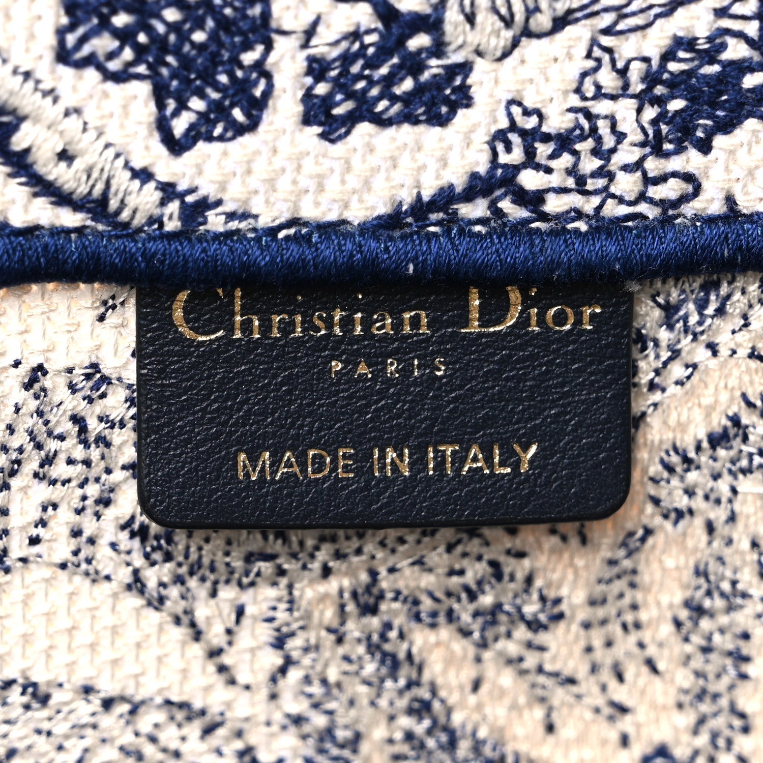 Christian Dior Canvas Embroidered Large Dioriviera Toile De Jouy Book Tote Blue