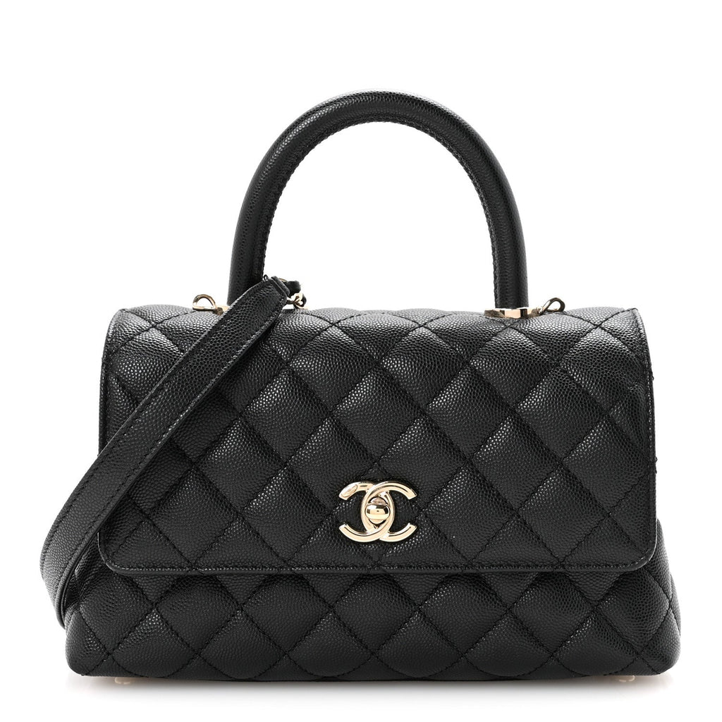 Chanel Caviar Quilted Mini Coco Handle Flap Black
