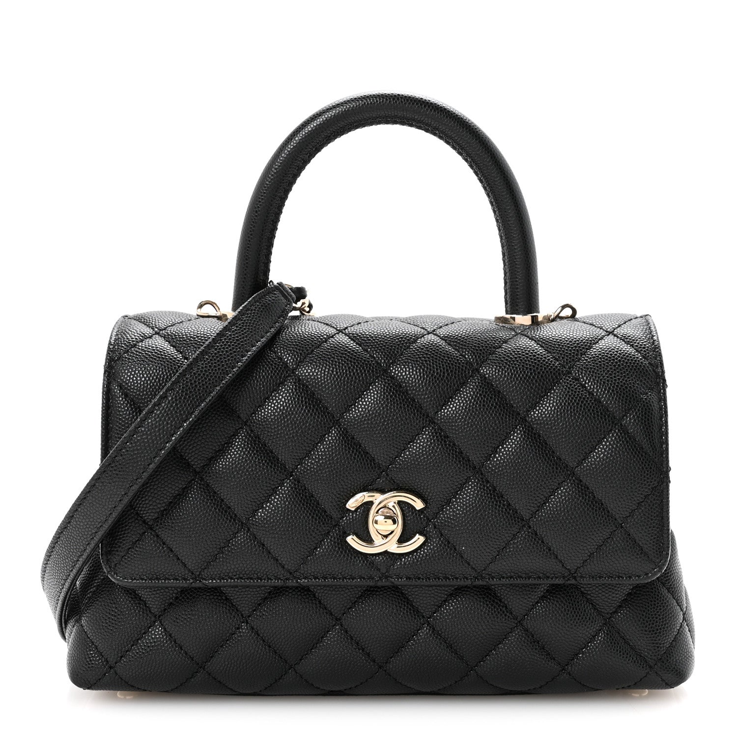 Chanel Caviar Quilted Mini Coco Handle Flap Black