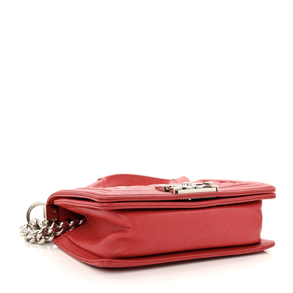 Chanel Caviar Quilted Small Boy Flap Red
