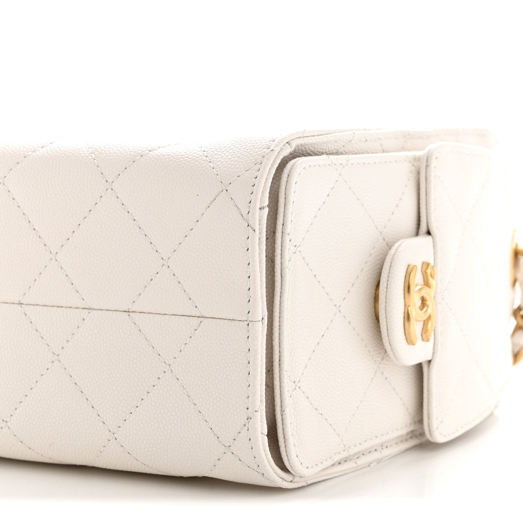 Chanel Caviar Quilted Mini Chanel 25 Handbag White