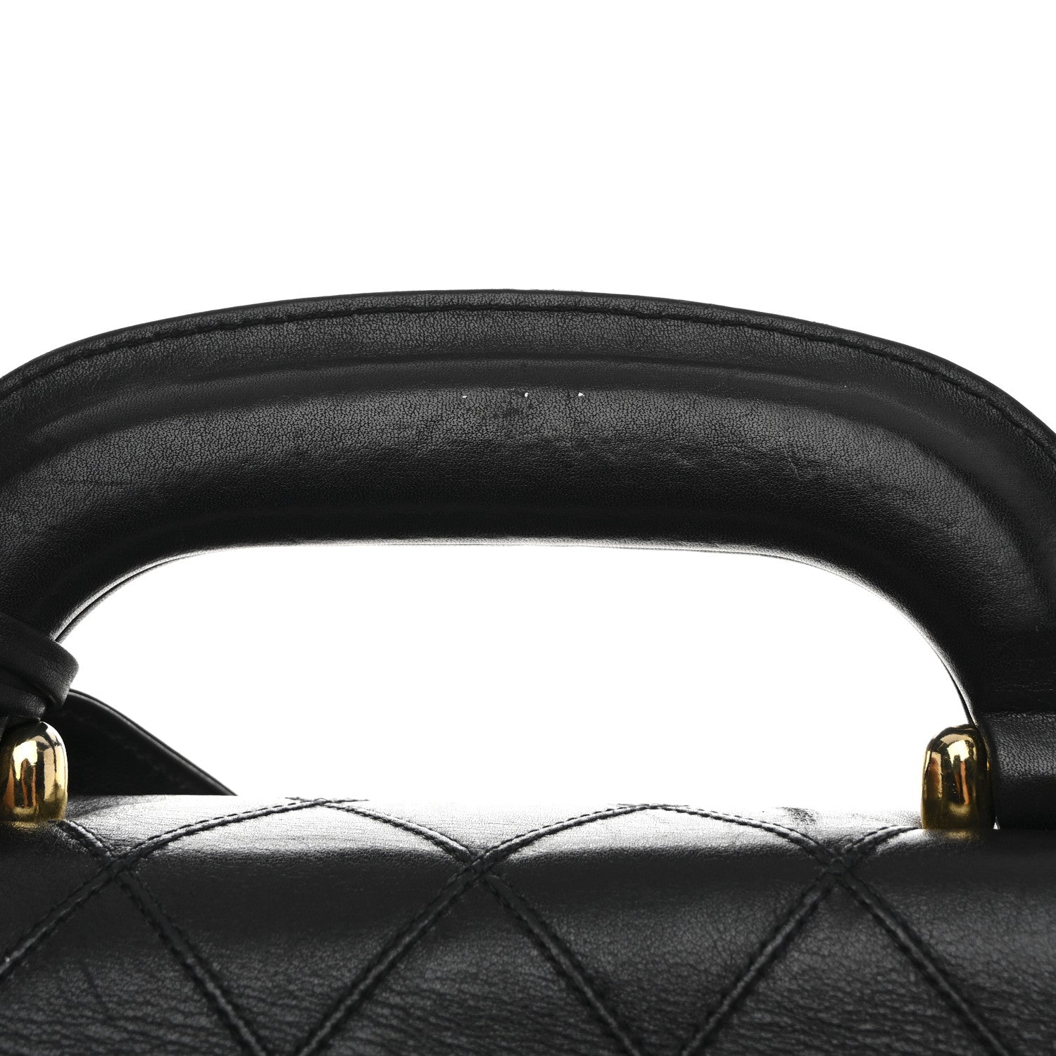 Chanel Lambskin Stitched Briefcase Bag Black