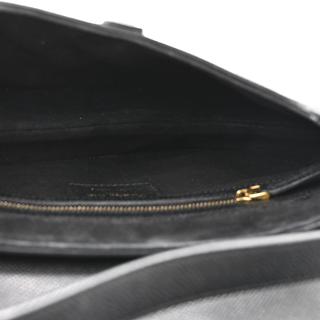 Christian Dior Grained Calfskin Saddle Bag Black