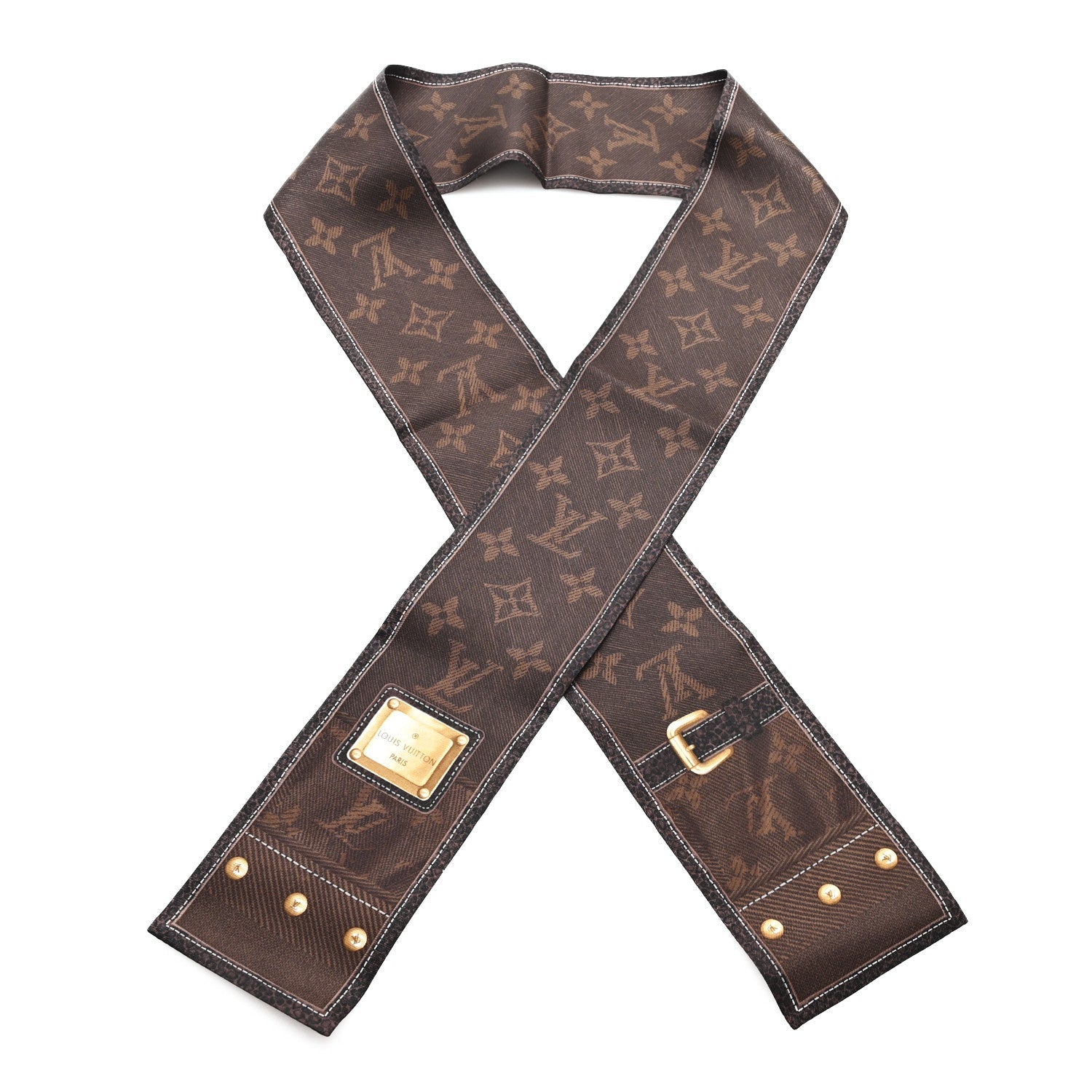 Louis Vuitton Silk Monogram New Denim Bandeau Ebene