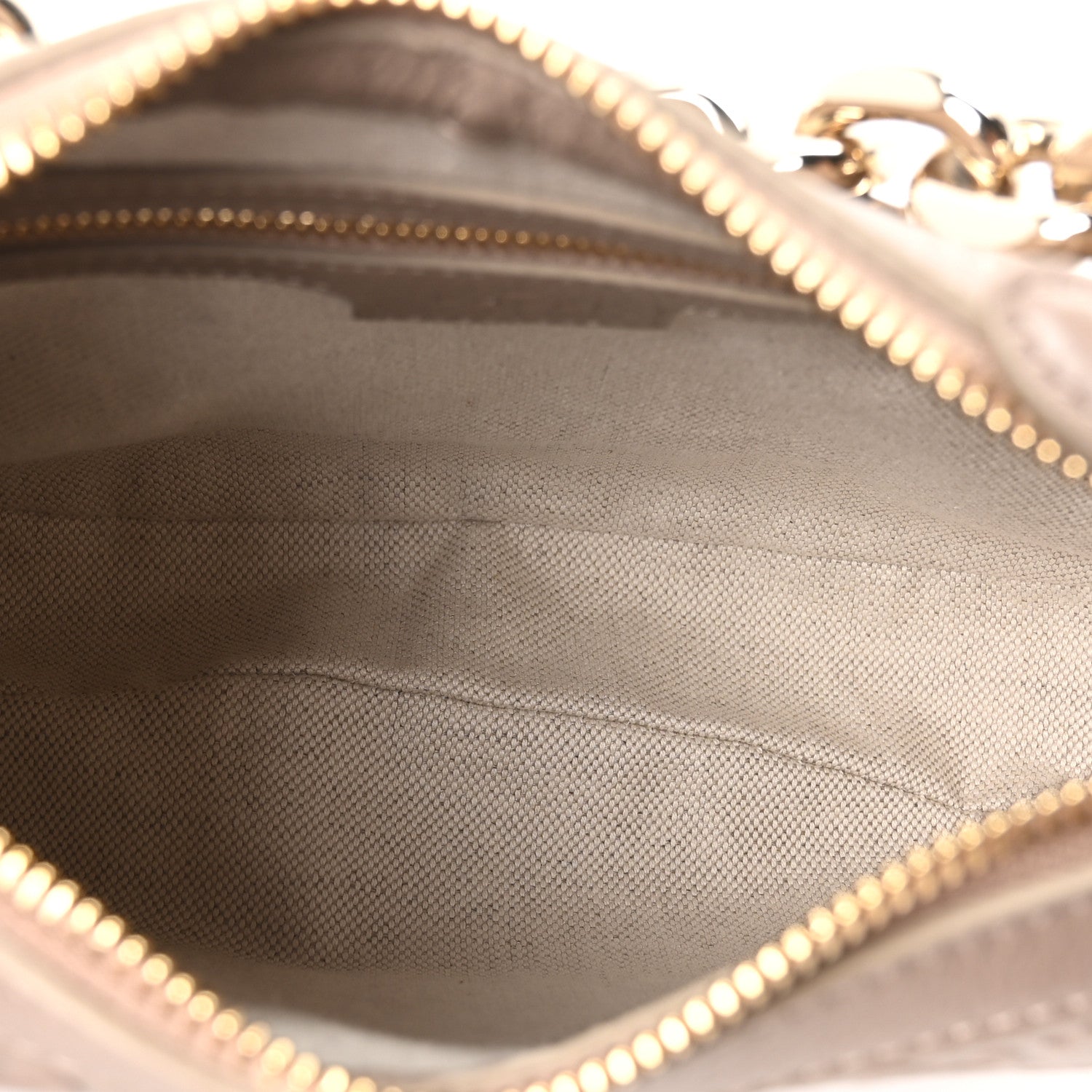 Gucci GG Grainy Calfskin Emblem Medium Half Moon Shoulder Bag Taupe