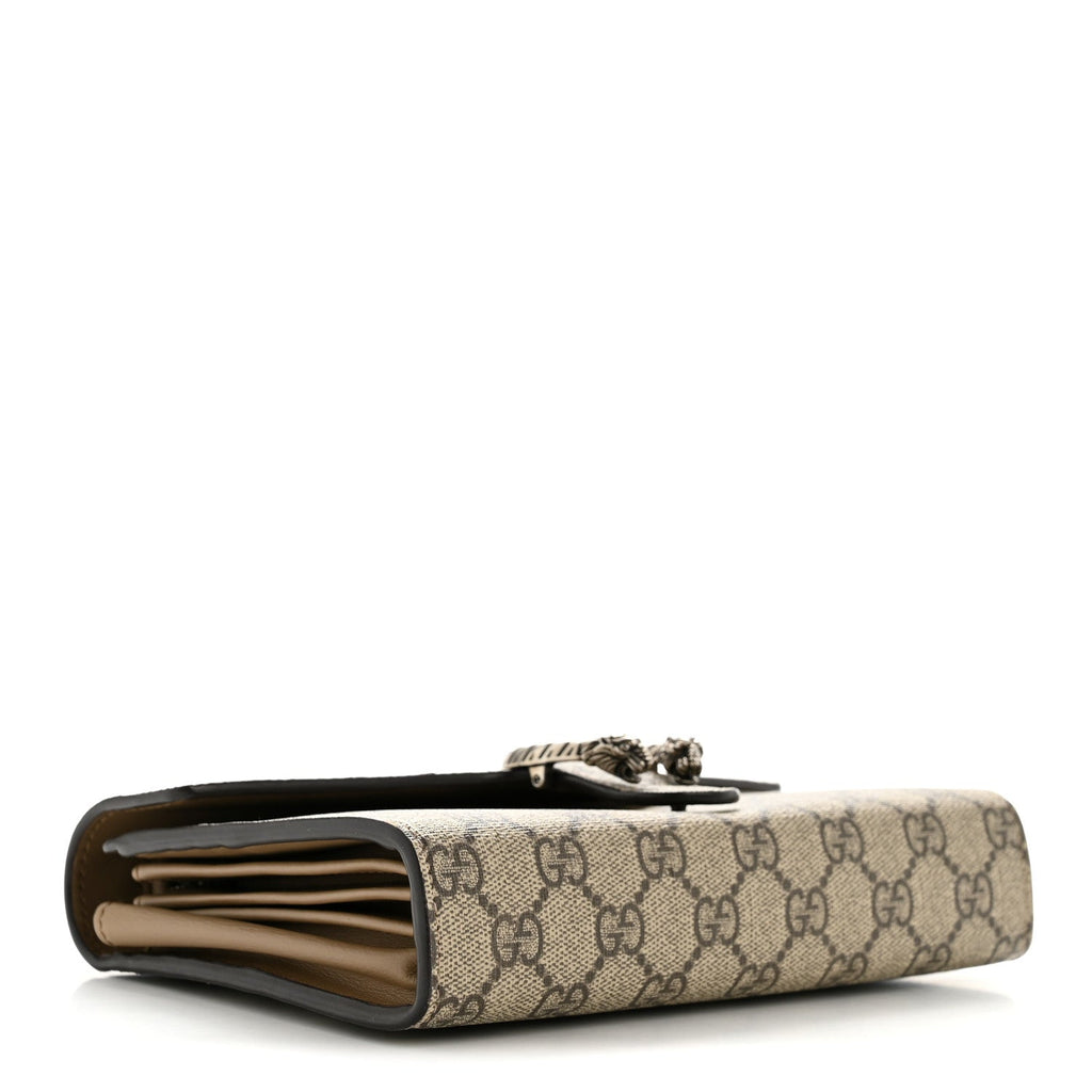 Gucci GG Supreme Monogram Mini Dionysus Chain Wallet Beige Taupe
