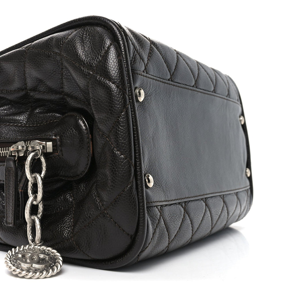Chanel Caviar Quilted CC Timeless Bowler Dark Brown