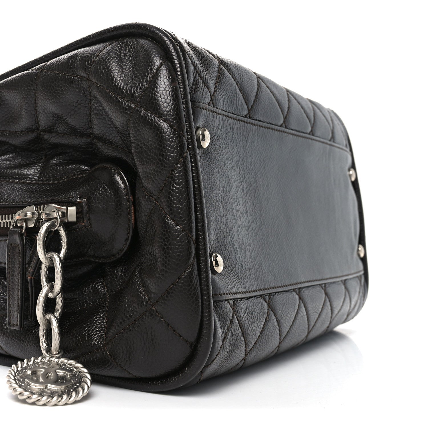 Chanel Caviar Quilted CC Timeless Bowler Dark Brown