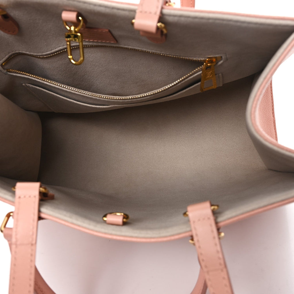 Louis Vuitton Empreinte Monogram Giant Onthego MM Rose Trianon Creme