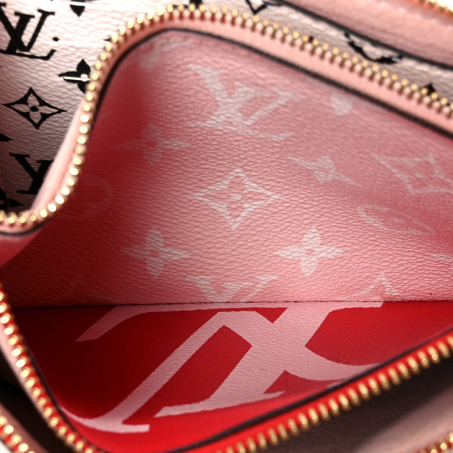 Louis Vuitton Monogram Giant Double Zip Pochette Rouge