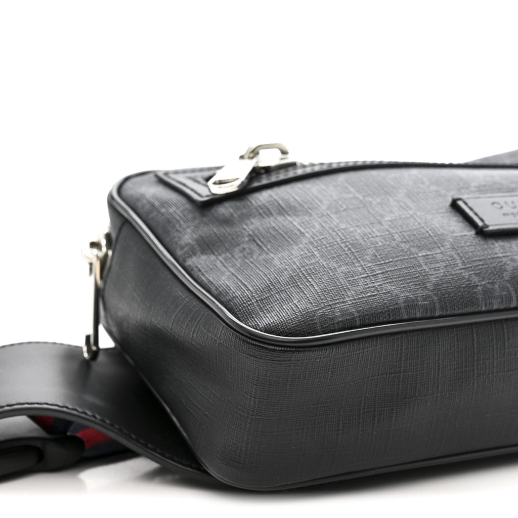 Gucci Soft GG Supreme Monogram Web Belt Bag Black Grey