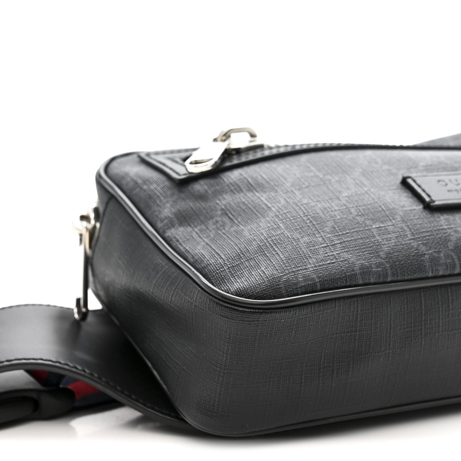 Gucci Soft GG Supreme Monogram Web Belt Bag Black Grey