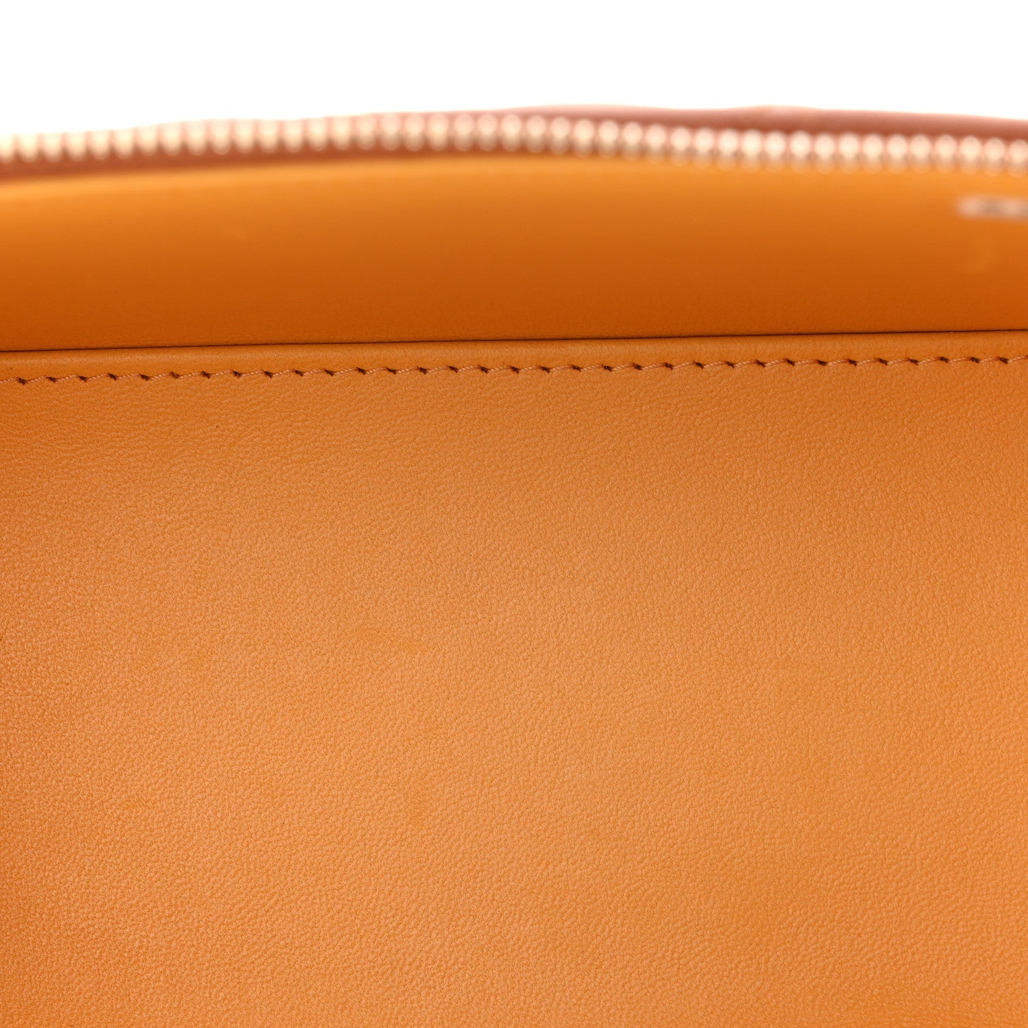 Chanel Lambskin Quilted Small Top Handle Vanity Case With Chain Light Brown Yellow