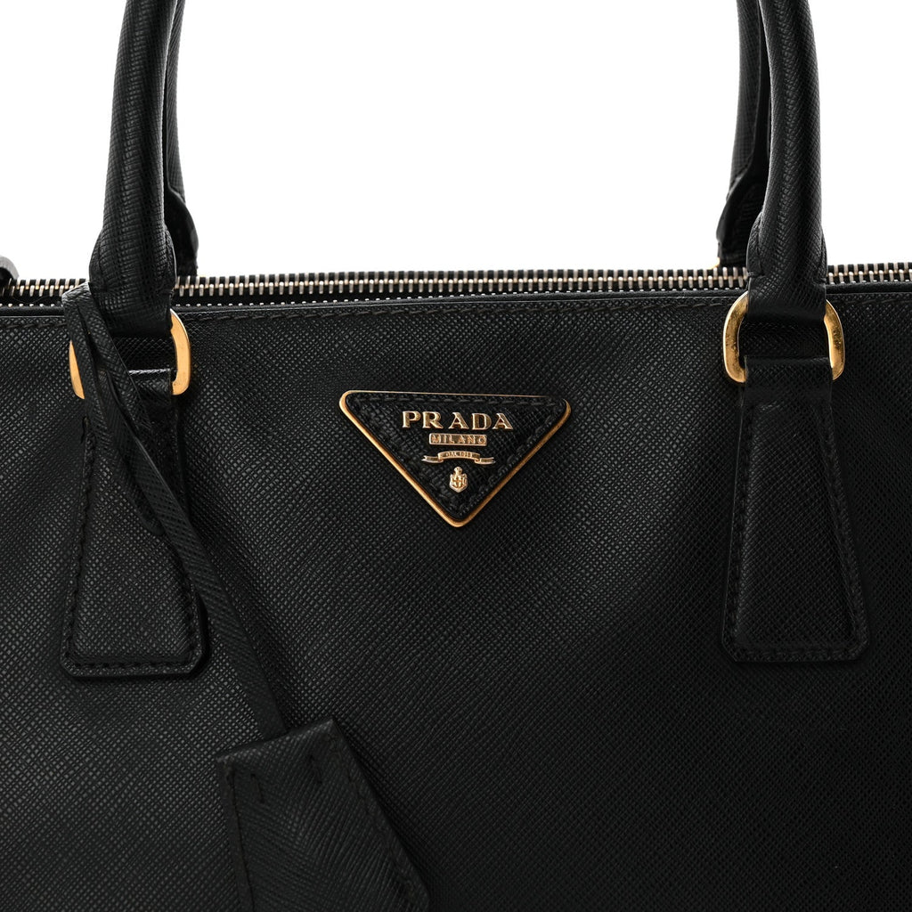 Prada Saffiano Medium Galleria Double Zip Tote Black
