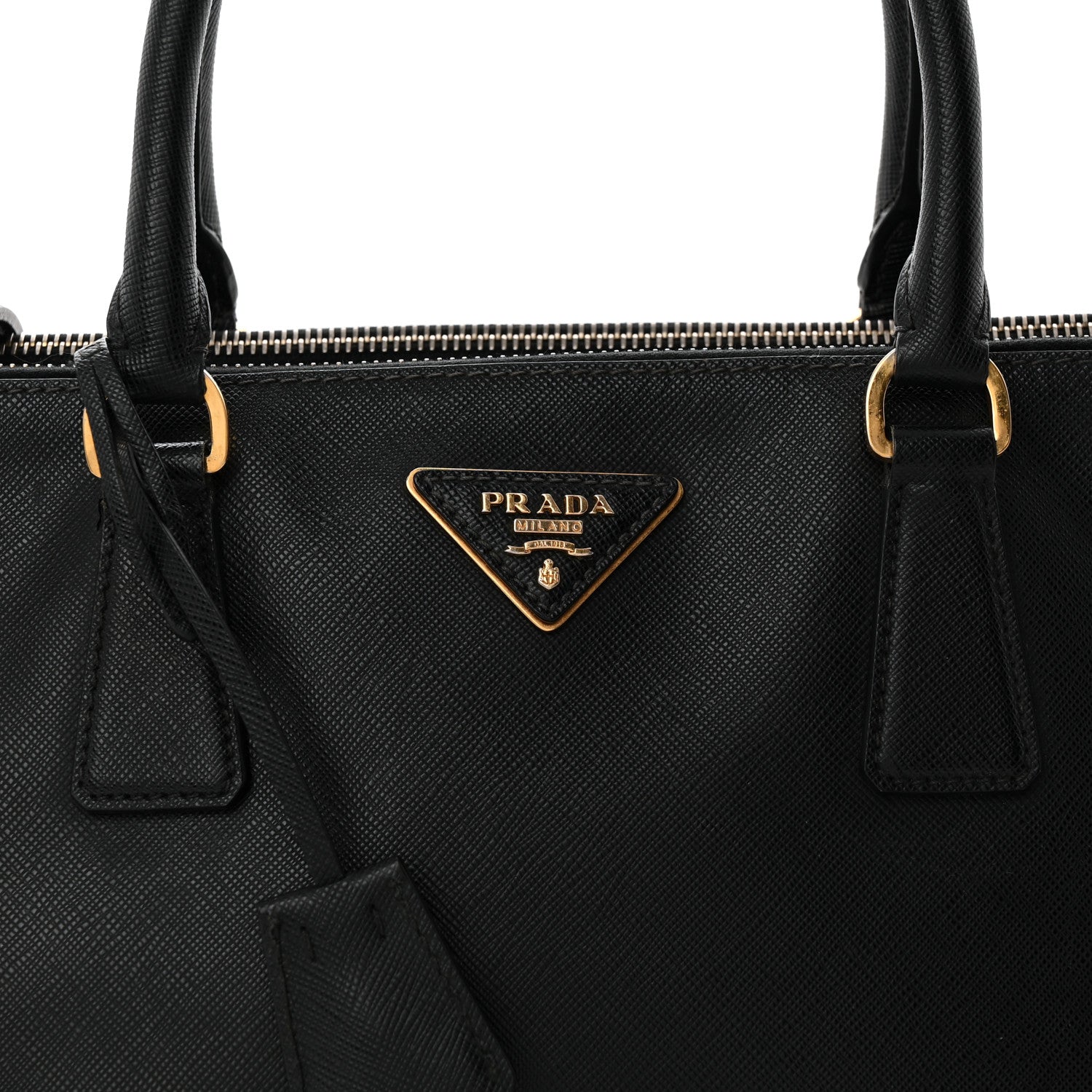 Prada Saffiano Medium Galleria Double Zip Tote Black