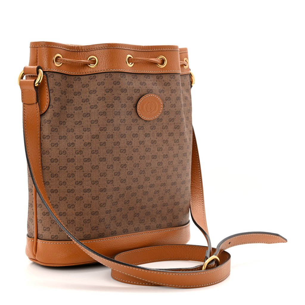 Gucci X DISNEY Mini Vintage GG Supreme Monogram Bucket Bag Beige Vintage Sun Oil