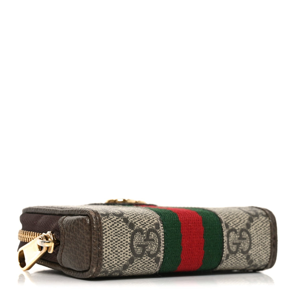 Gucci GG Supreme Monogram Web Ophidia Playing Card Case Beige New Acero