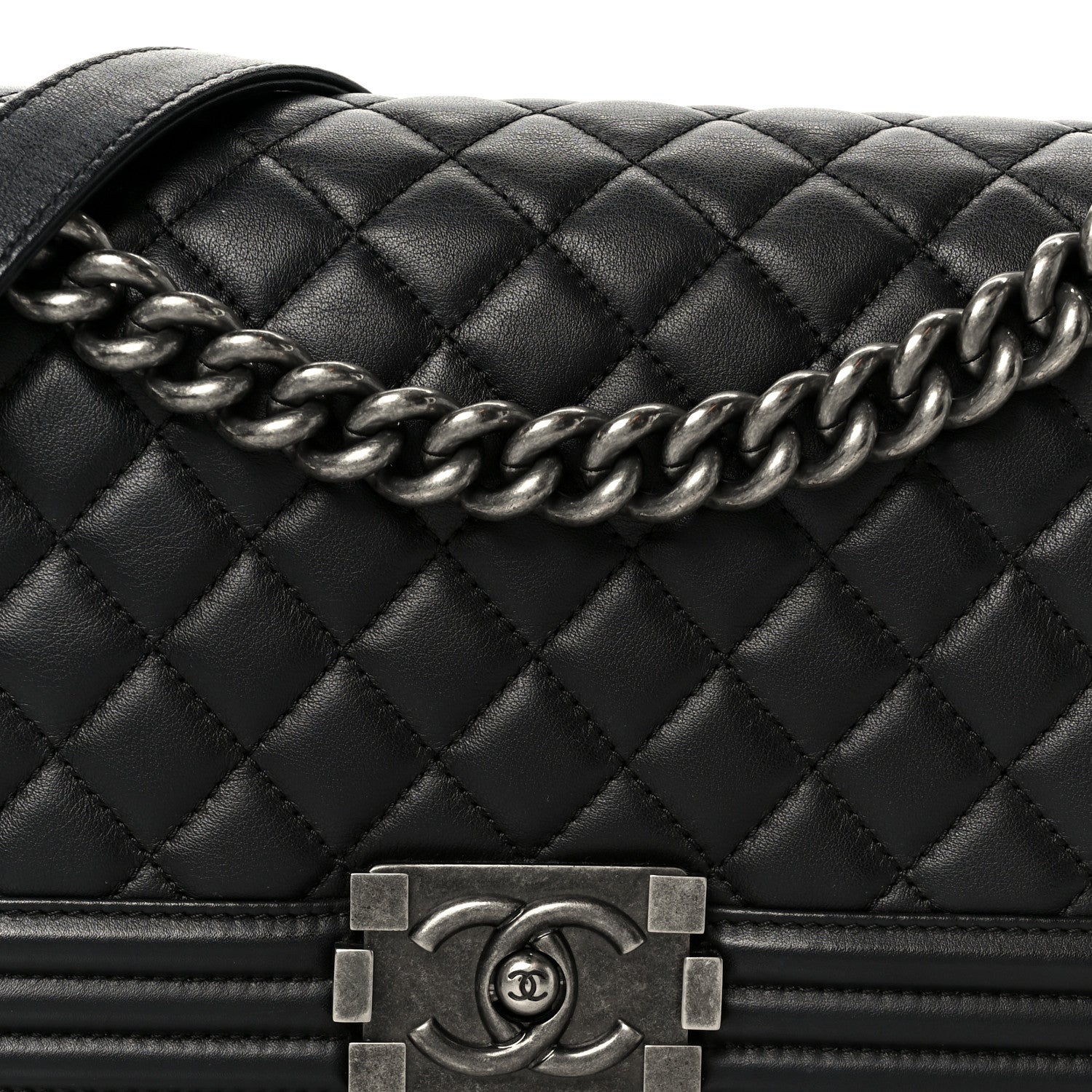 Chanel Lambskin Quilted Medium Boy Flap Black