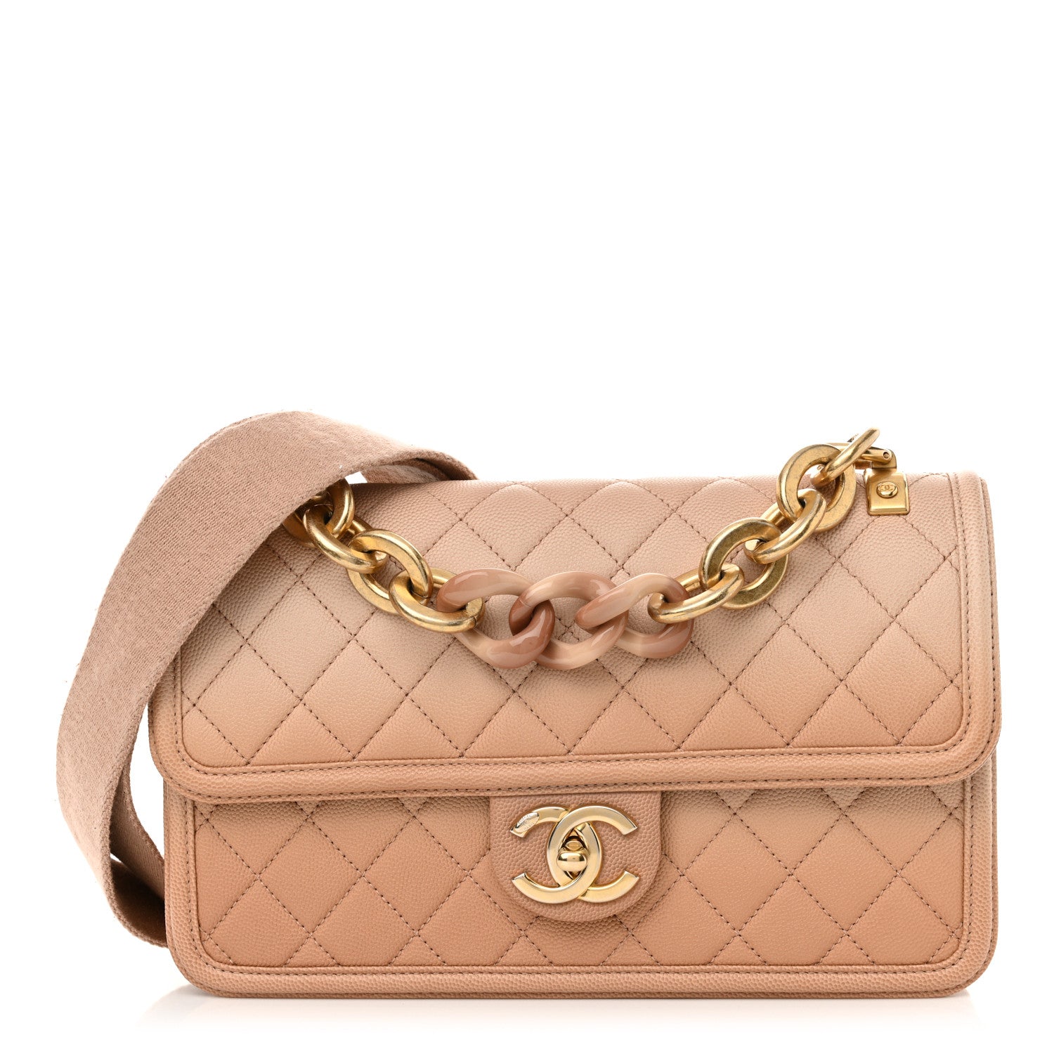 Chanel Caviar Quilted Medium Sunset On The Sea Flap Beige