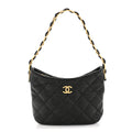 Chanel Lambskin Quilted CC Links Hobo Black