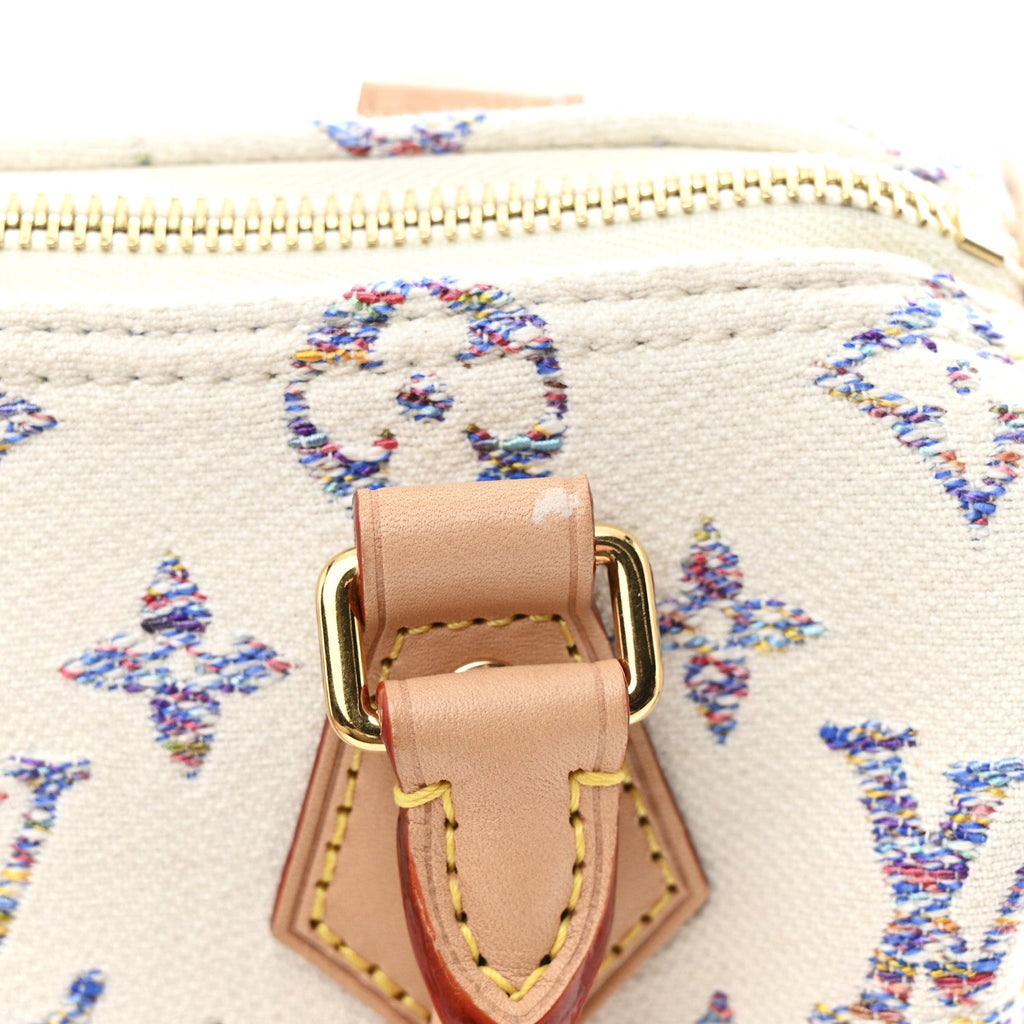 Louis Vuitton Monogram Jacquard Fabric Speedy Bandouliere 20 Multicolor Beige