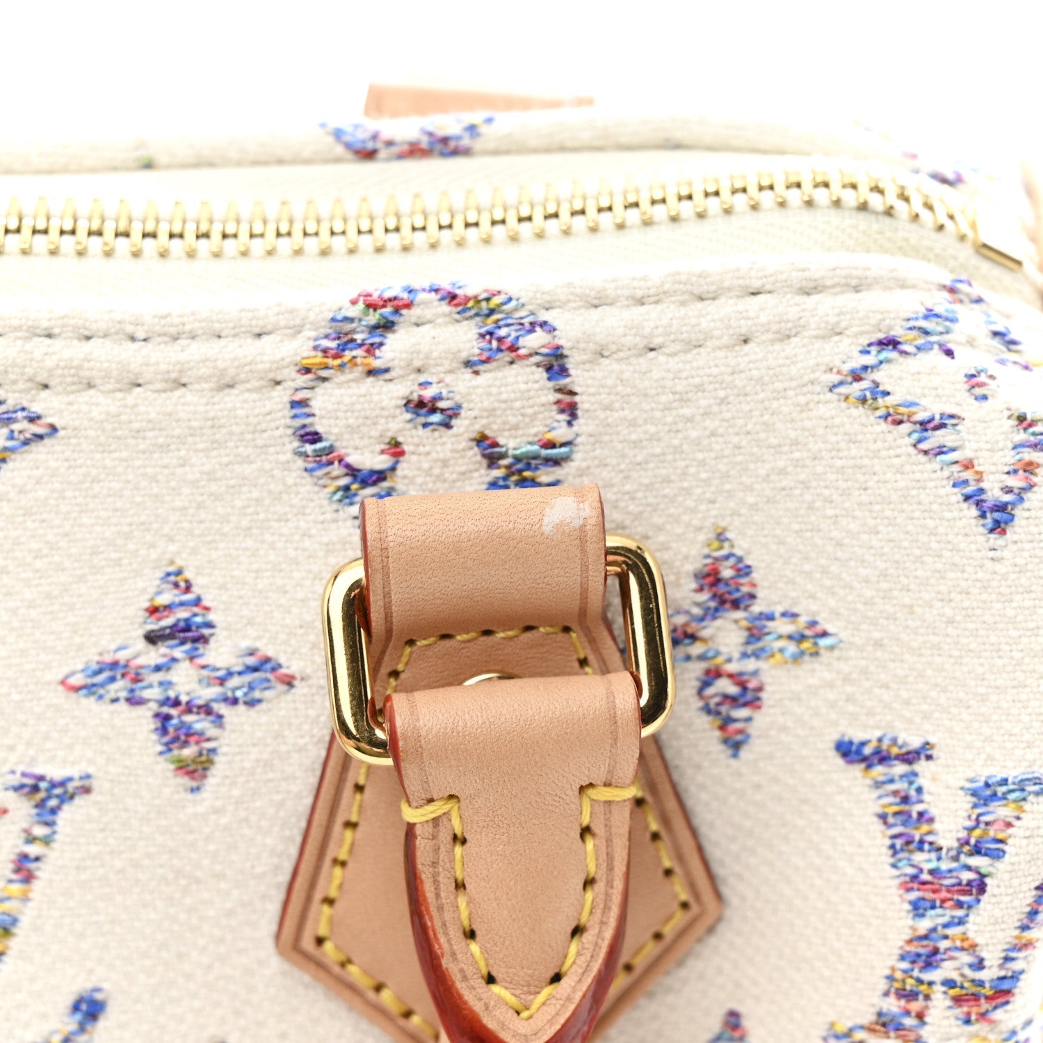 Louis Vuitton Monogram Jacquard Fabric Speedy Bandouliere 20 Multicolor Beige