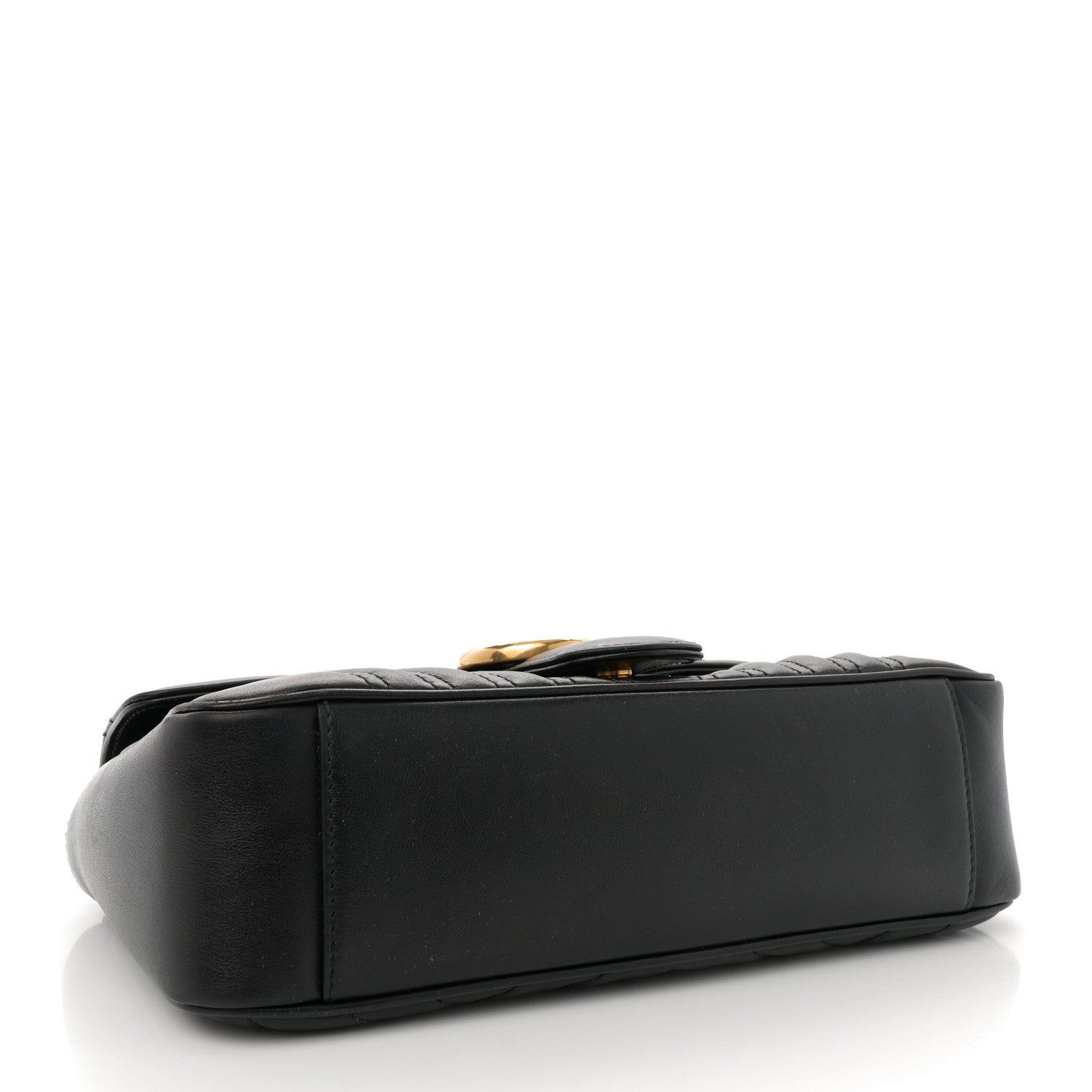 Gucci Calfskin Matelasse Small GG Marmont Shoulder Bag Black