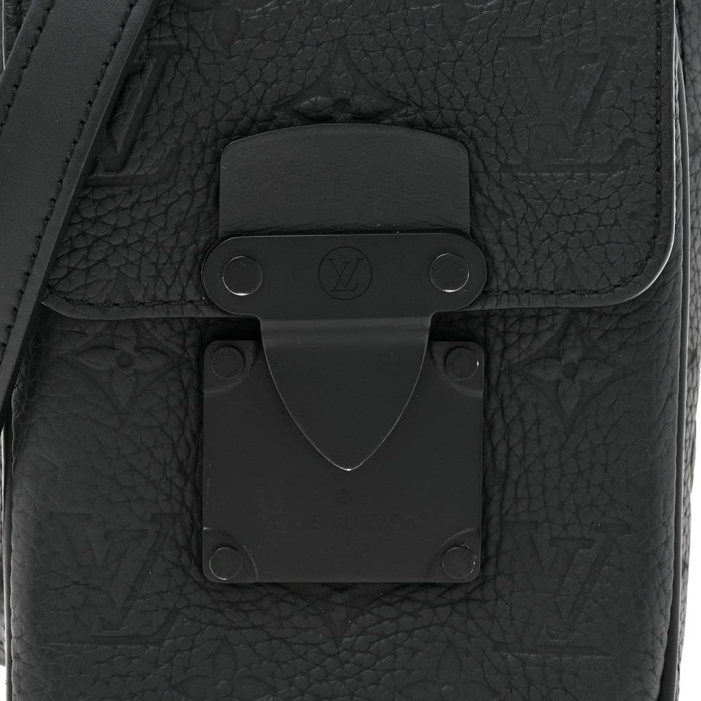 Louis Vuitton Taurillon Monogram S Lock Wearable Wallet Black