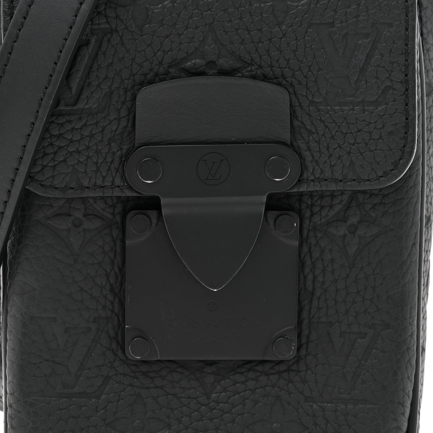 Louis Vuitton Taurillon Monogram S Lock Wearable Wallet Black
