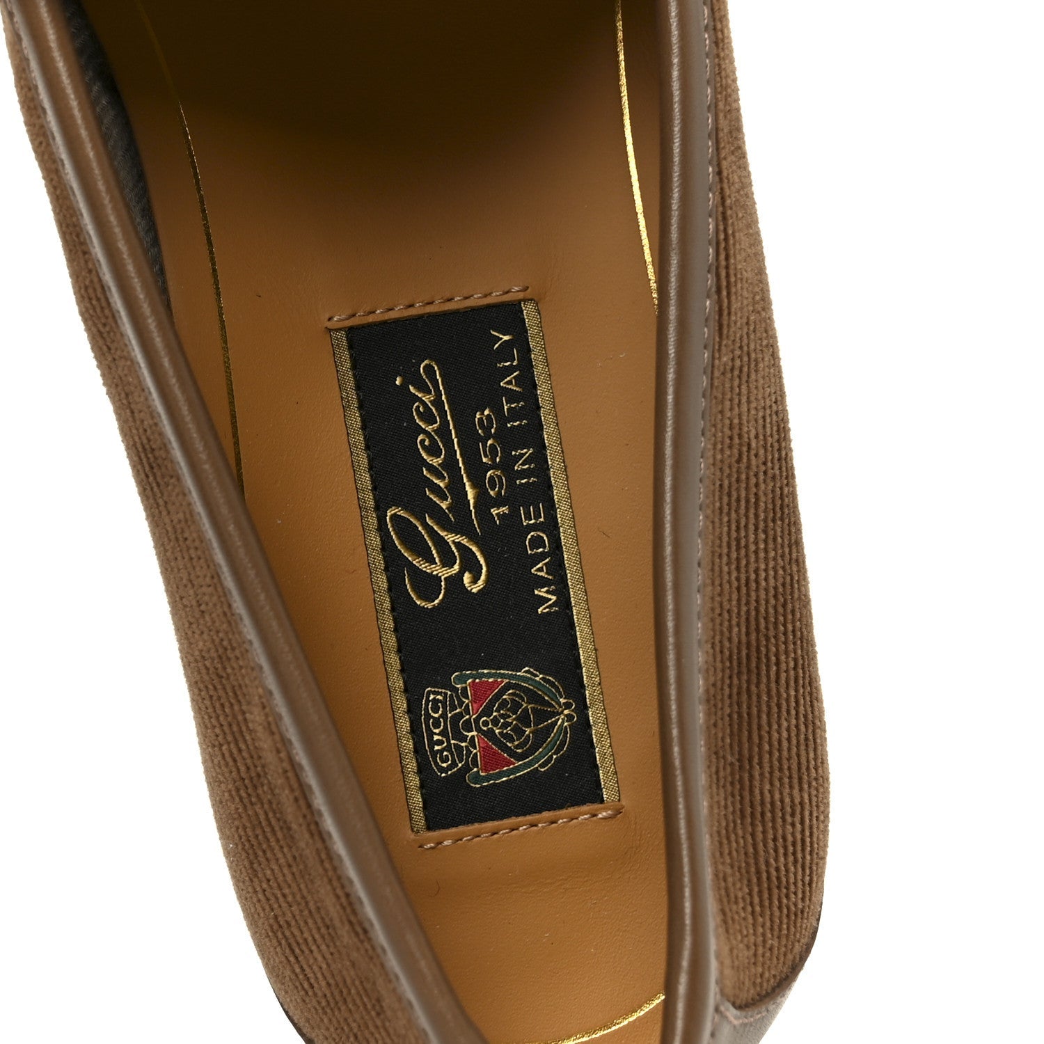 Gucci Corduroy Womens 1953 Horsebit Loafers 36 Velvety Camel