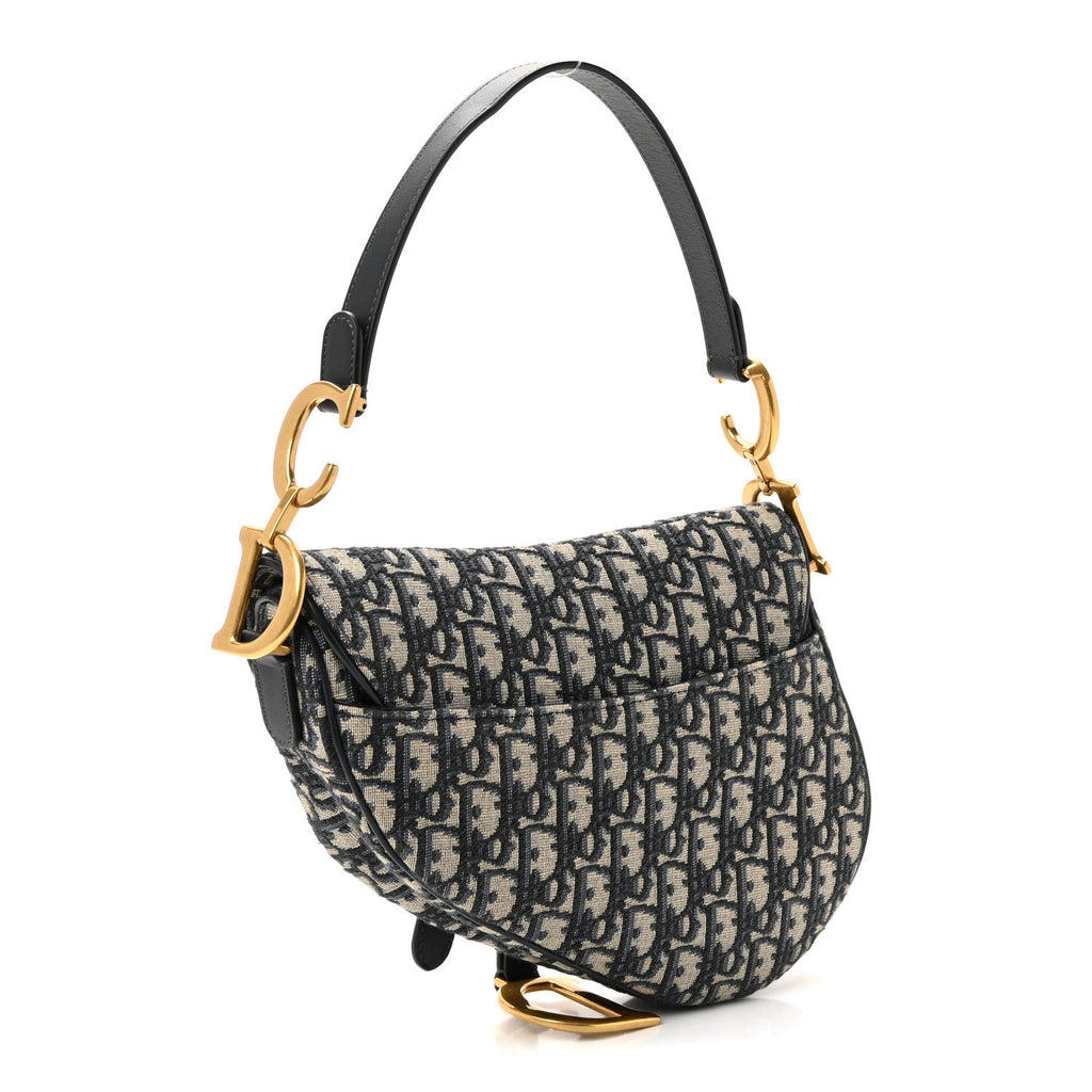 Christian Dior Oblique Saddle Bag Blue