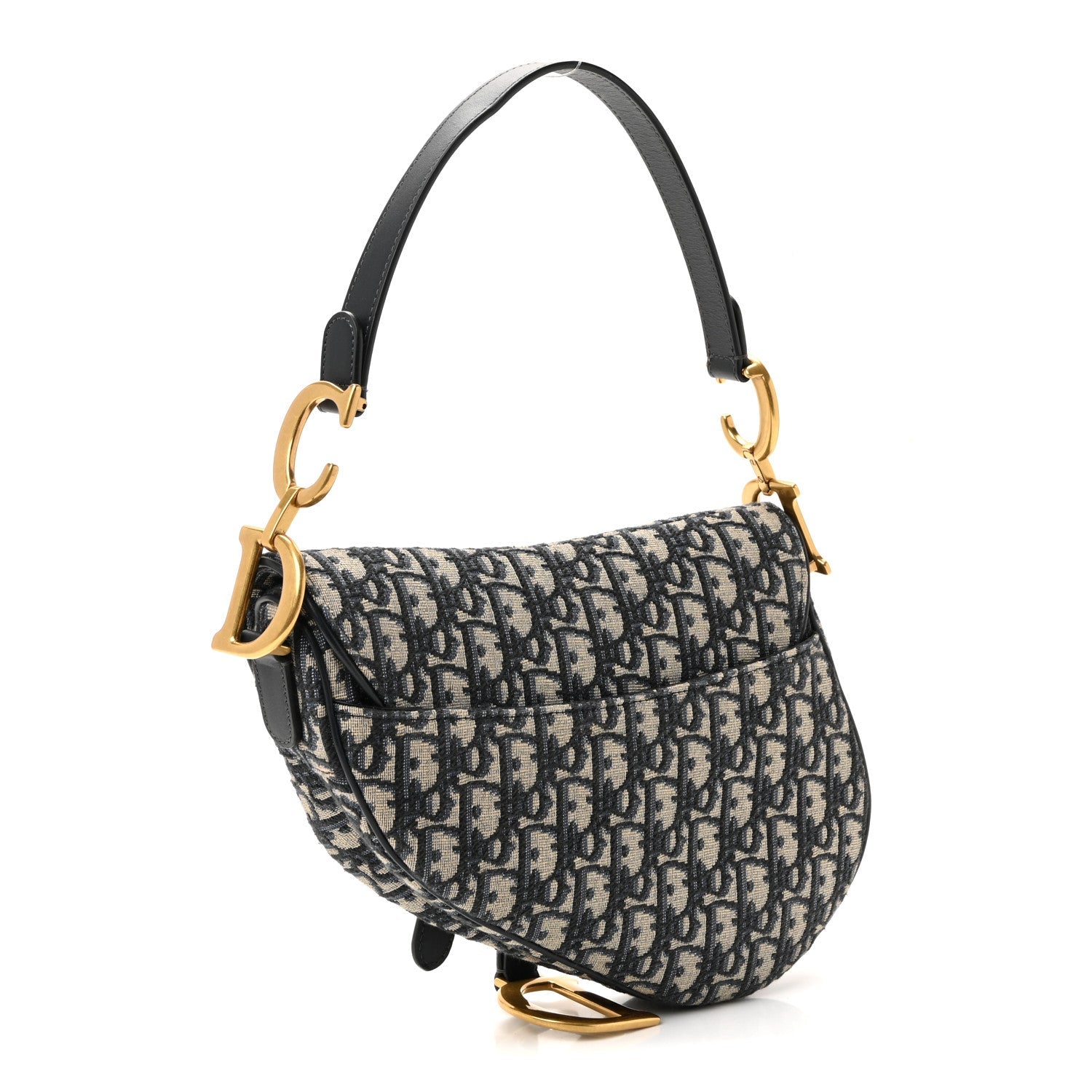 Christian Dior Oblique Saddle Bag Blue