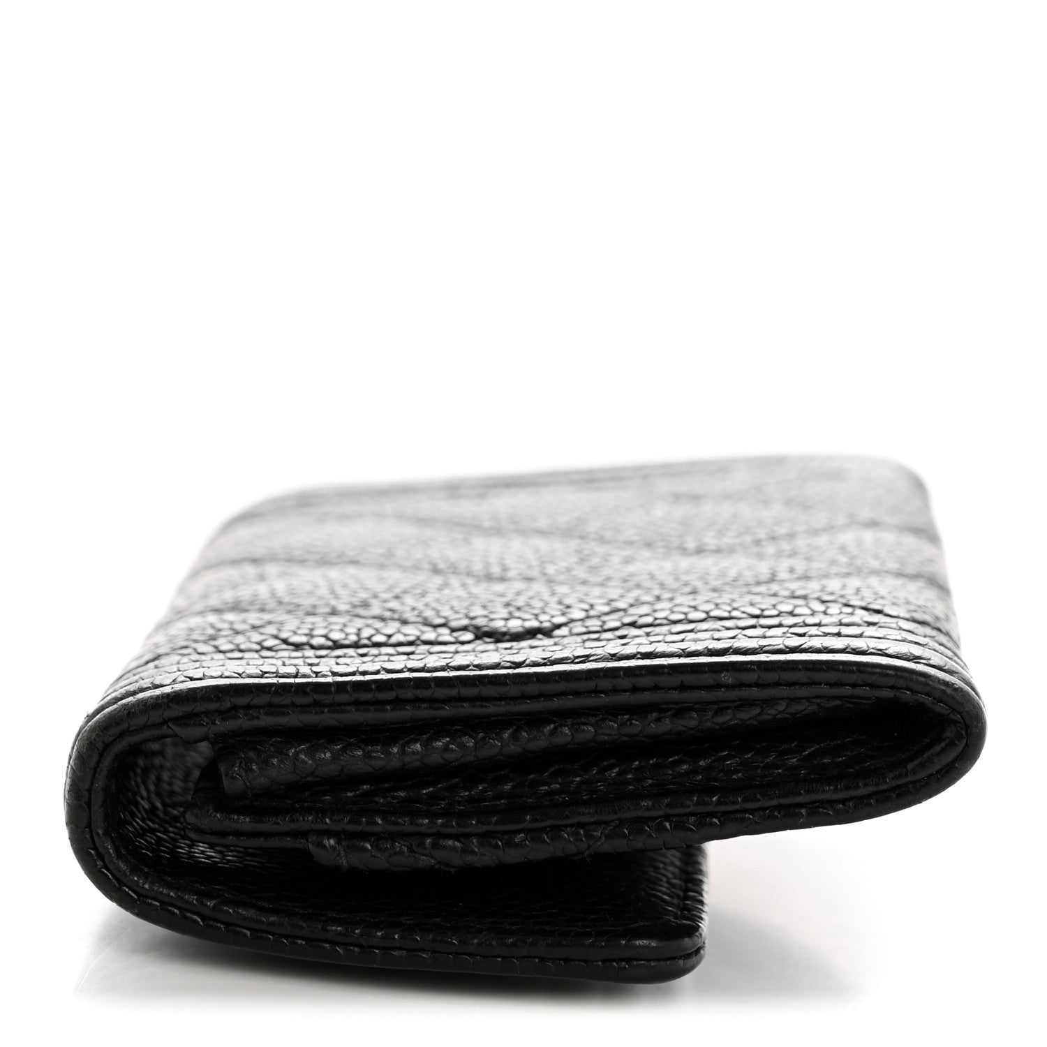 Caviar Quilted Boy Flap Card Holder Black
