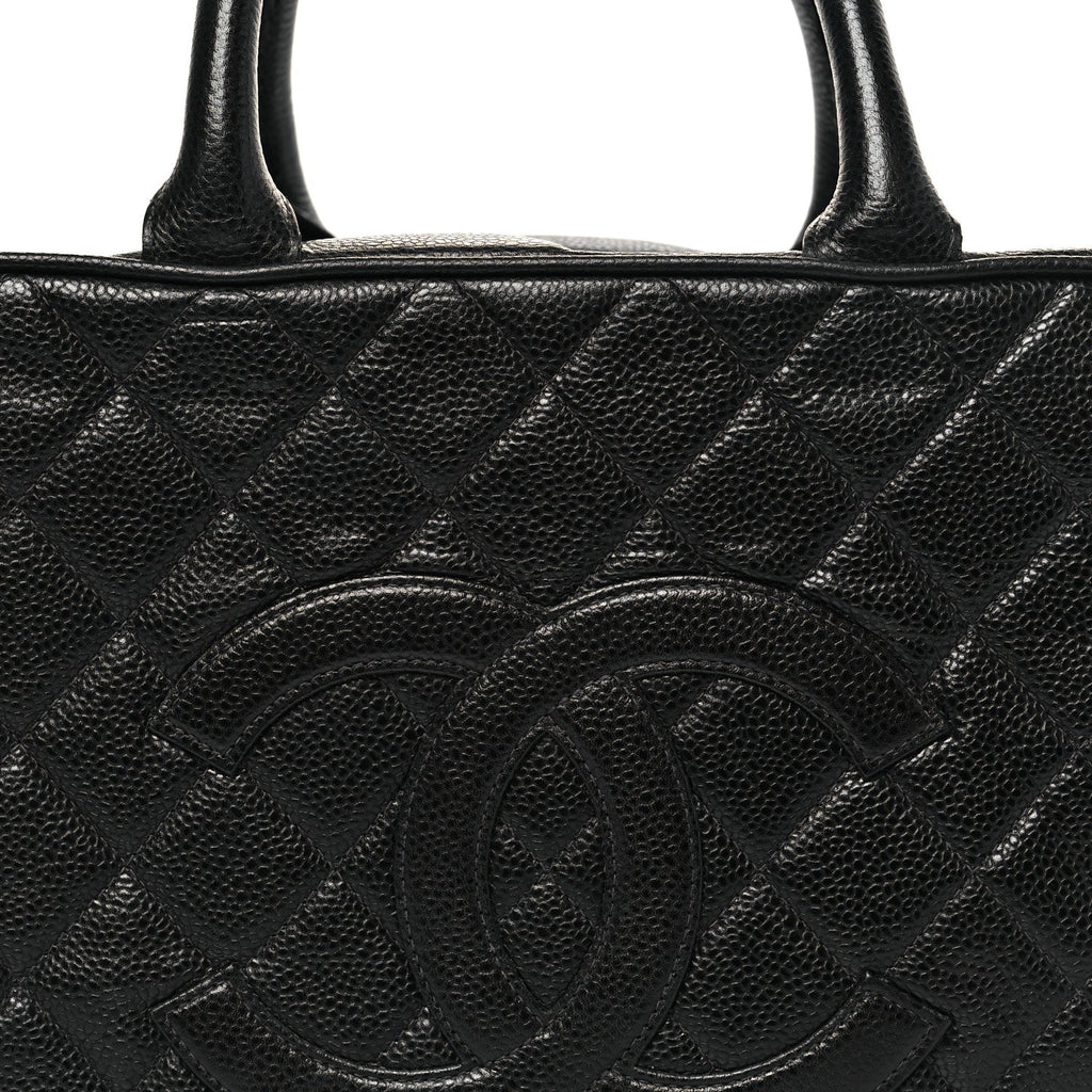 Chanel Caviar Quilted Large Bowler Black