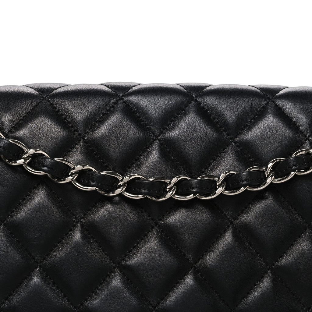 Chanel Lambskin Quilted Maxi Single Flap Black