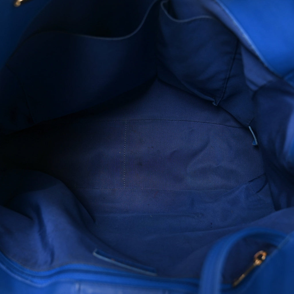 Chanel Calfskin Quilted Large CC Shopping Tote Blue