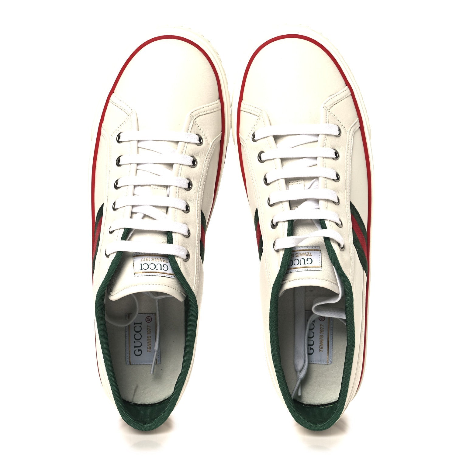 Gucci Jacquard Mini GG Monogram Web Mens 1977 Tennis Sneakers 12 White