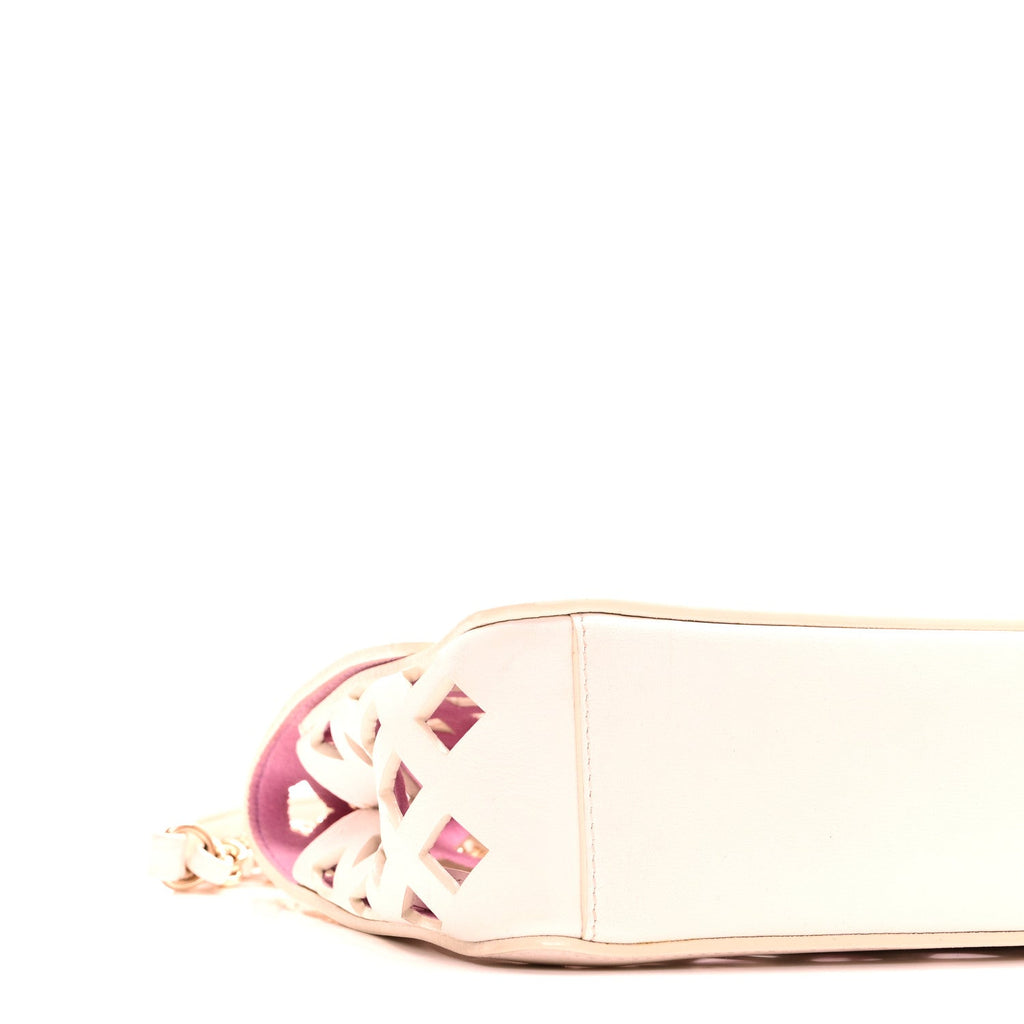 Chanel Lambskin Small Sea Through Flap White Multicolor
