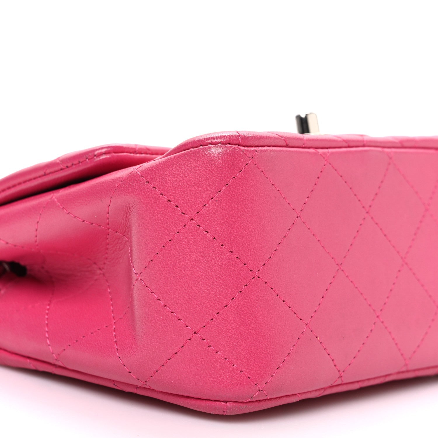 Chanel Lambskin Quilted Mini Square Flap Dark Pink