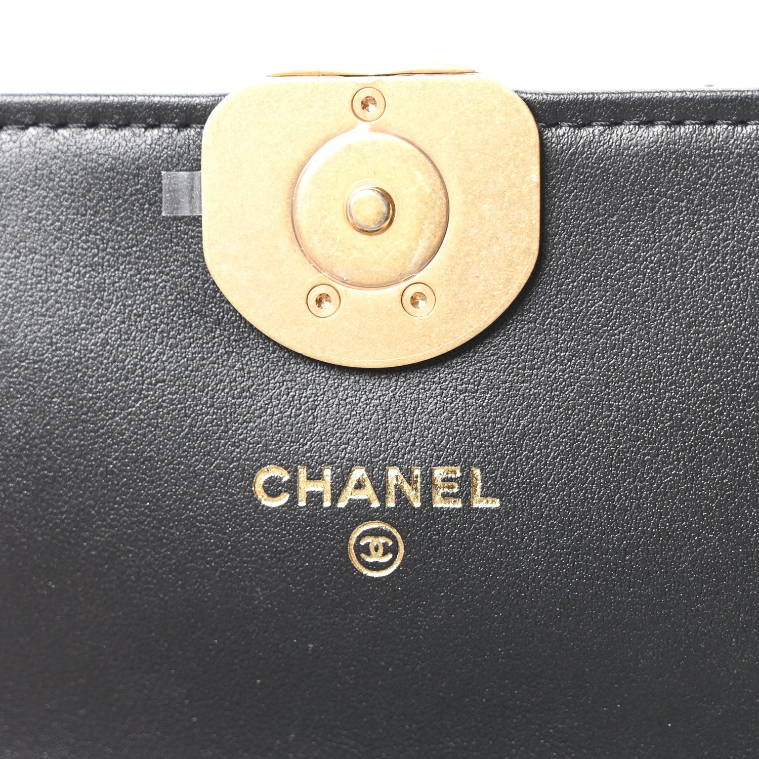 Chanel Lambskin Quilted Chanel 19 Chain Flap Wallet Black