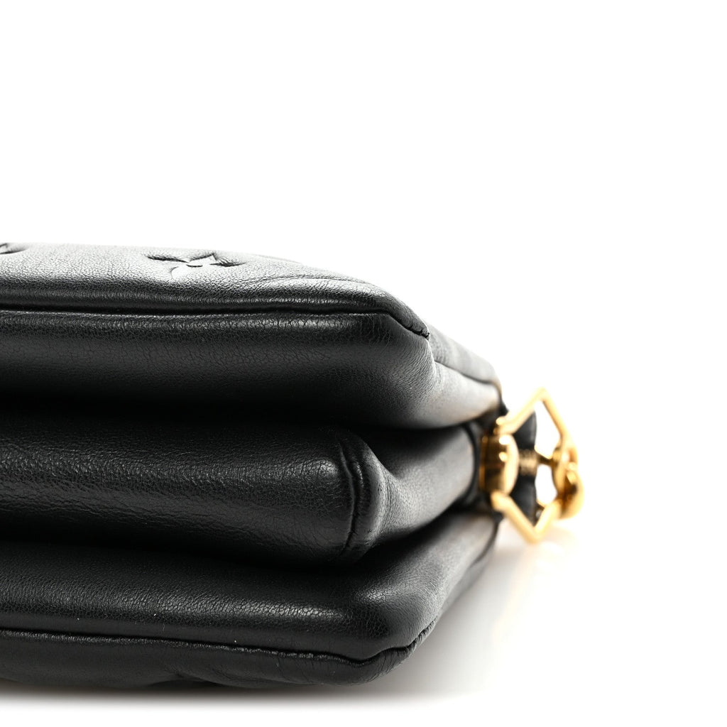 Louis Vuitton Lambskin Embossed Monogram Coussin BB Black