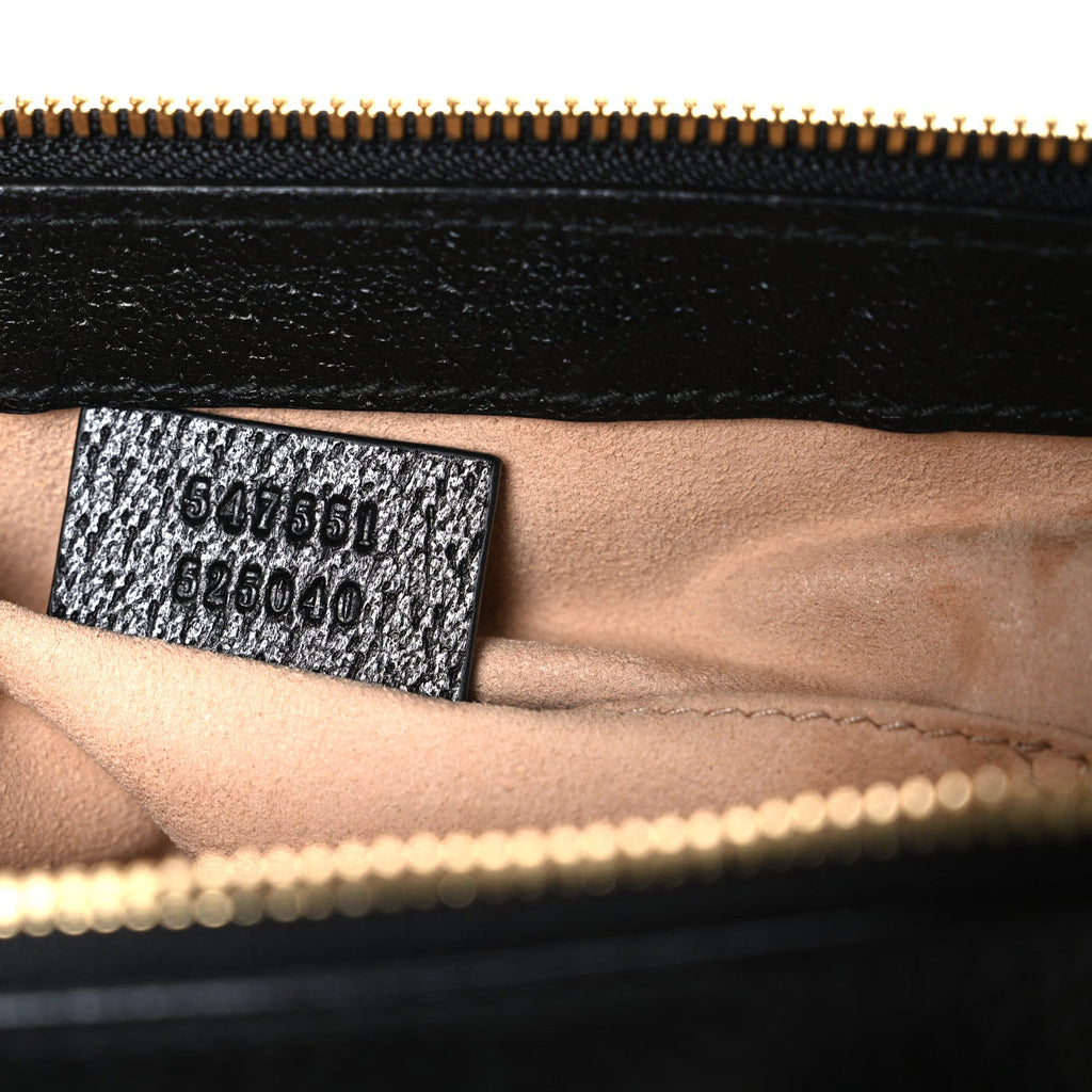 Gucci Textured Calfskin Web Small Ophidia Tote Bag Black