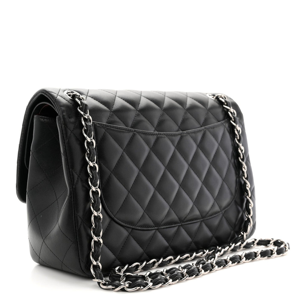 Chanel Lambskin Quilted Jumbo Double Flap Black