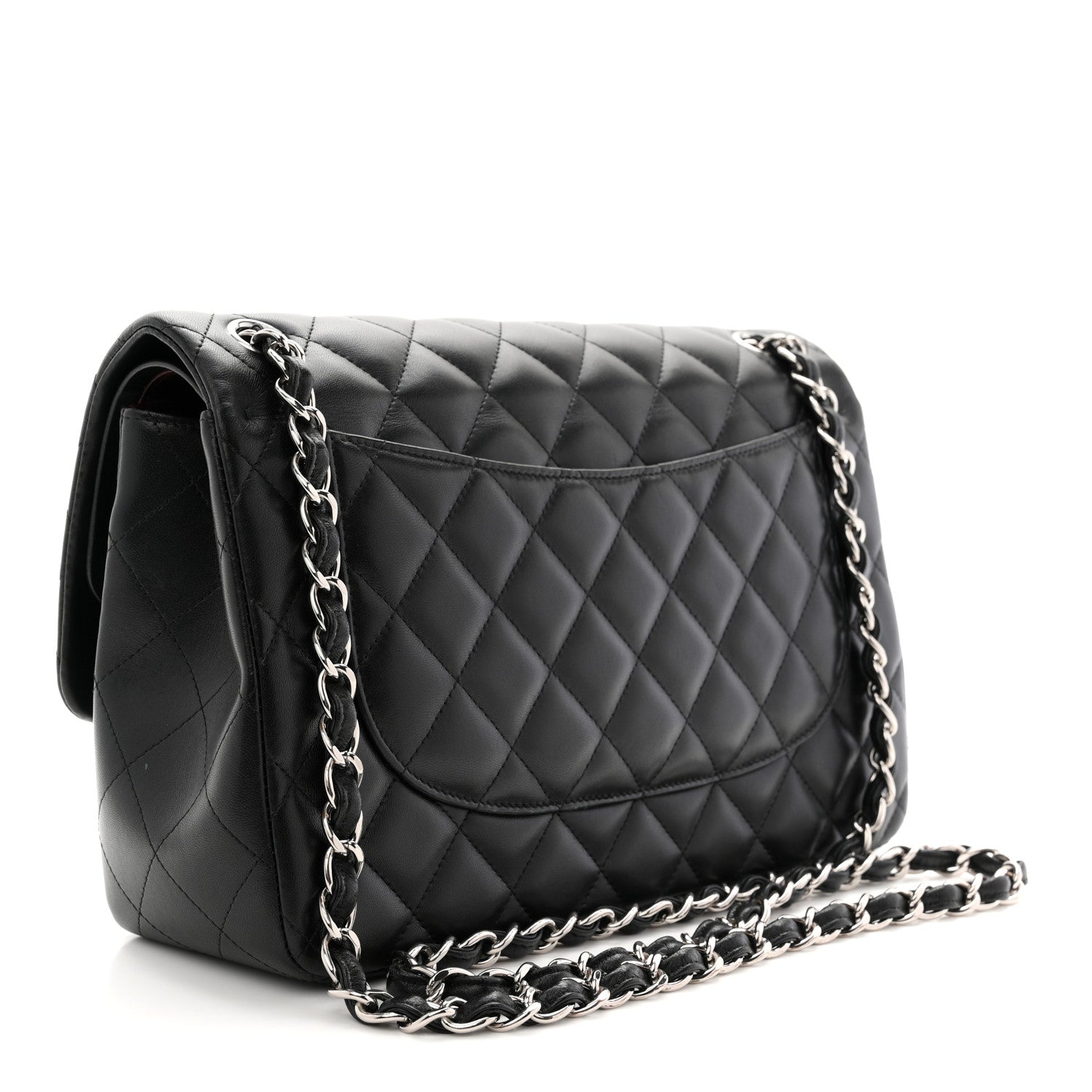 Chanel Lambskin Quilted Jumbo Double Flap Black